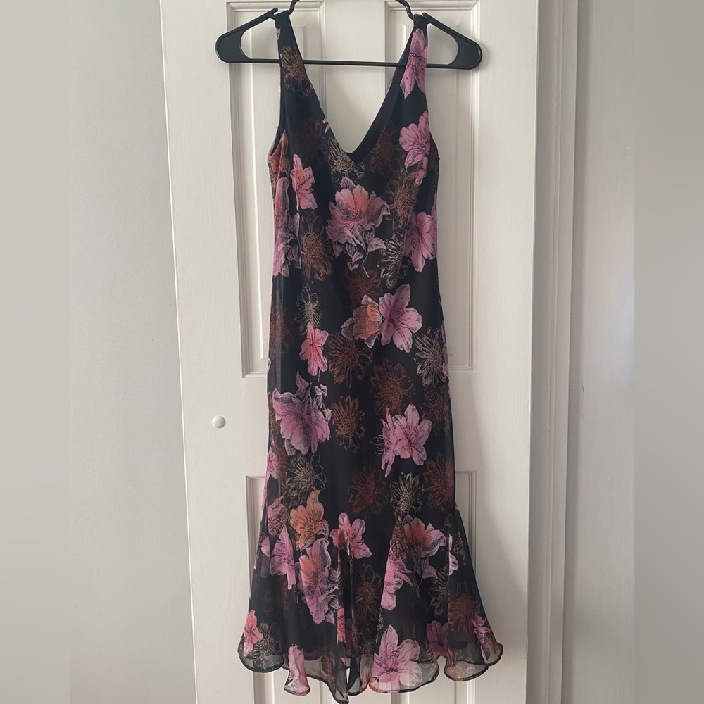 90s Floral Midi Dress